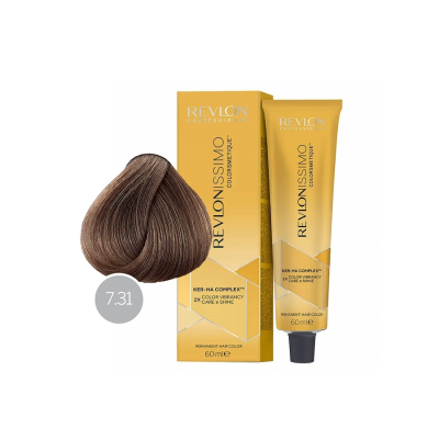 Revlon Revlonissimo Colorsmetique 7.31 - Перманентная краска для волос блонд золотисто-пепельный 60 мл