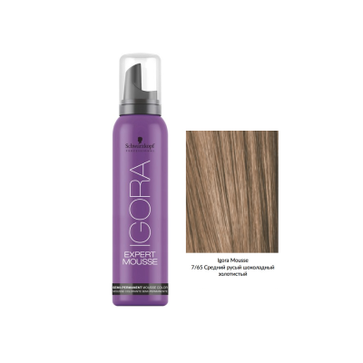 Schwarzkopf Igora Expert Mousse 7-65 - Тонирующий мусс средний русый шоколадно-золотистый 100 мл