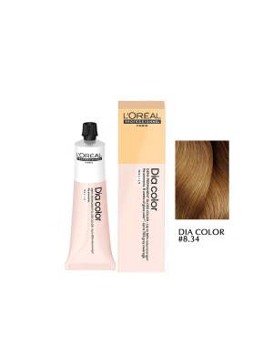 L'Oreal Dia Color 8.34 - Краситель-блеск без аммиака светлый блонд золотисто-медный 60 мл