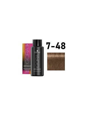 Schwarzkopf Igora Vibrance 7-48 - Краситель тон-в-тон средний русый бежевый красный 60 мл