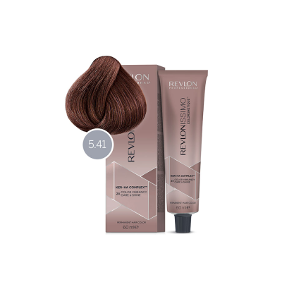 Revlon Revlonissimo Colorsmetique High Coverage 5.41 - Перманентная краска для седых волос светло-коричневый каштаново-пепельный 60 мл
