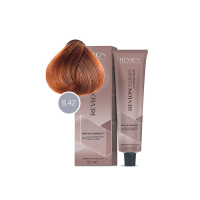 Revlon Revlonissimo Colorsmetique 8.42 - Перманентная краска для волос светлый блонд медно-перламутровый 60 мл