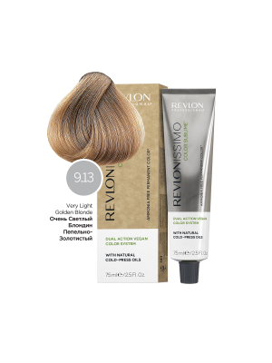 Revlon Revlonissimo Color Sublime 9.13 - Перманентный краситель без аммиака очень светлый блонд пепельно-золотистый 75 мл