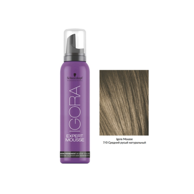 Schwarzkopf Igora Expert Mousse 7-0 - Тонирующий мусс средний русый 100 мл