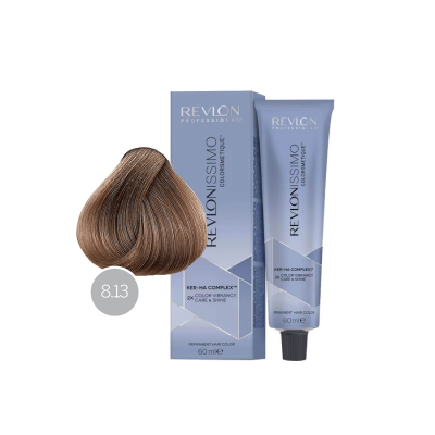 Revlon Revlonissimo Colorsmetique 8.13 - Перманентная краска для волос светлый блонд пепельно-золотой 60 мл