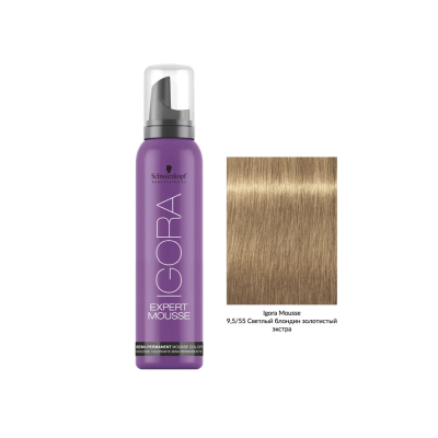 Schwarzkopf Igora Expert Mousse 9,5-55 - Тонирующий мусс светлый блонд золотистый 100 мл