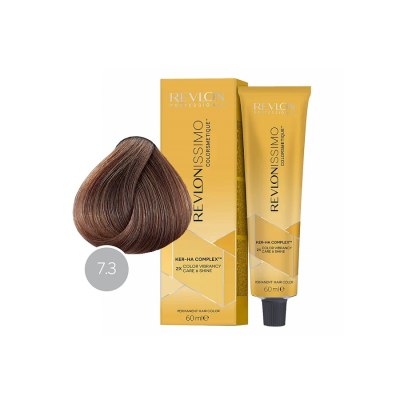 Revlon Revlonissimo Colorsmetique 7.3 - Перманентная краска для волос блонд золотой 60 мл