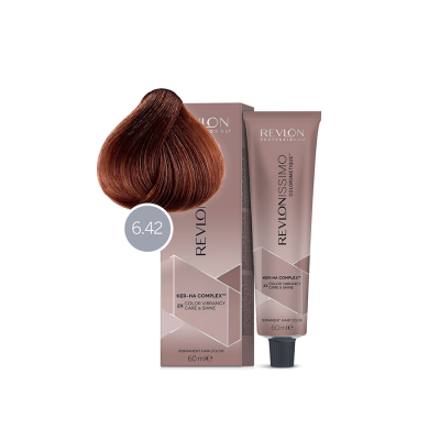 Revlon Revlonissimo Colorsmetique 6.42 - Перманентная краска для волос темный блонд медно-перламутровый 60 мл