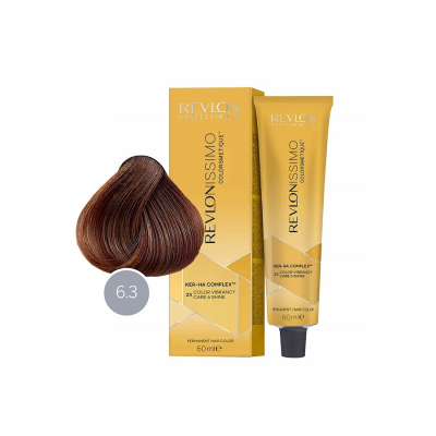 Revlon Revlonissimo Colorsmetique 6.3 - Перманентная краска для волос темный блонд золотой 60 мл