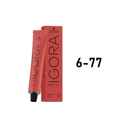 Schwarzkopf Igora Royal 6-77 - Перманентный краситель темный русый медный экстра 60 мл