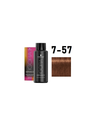Schwarzkopf Igora Vibrance 7-57 - Краситель тон-в-тон средний русый золотистый медный 60 мл