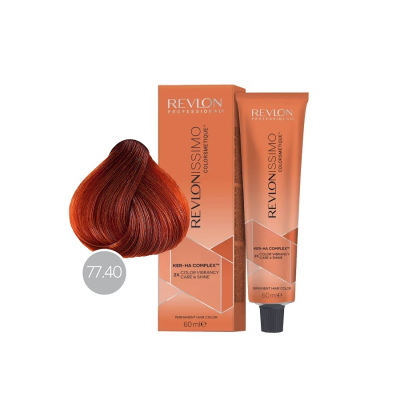 Revlon Revlonissimo Colorsmetique 77.40 - Перманентная краска для волос блонд насыщенно-медный 60 мл