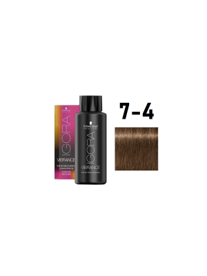 Schwarzkopf Igora Vibrance 7-4 - Краситель тон-в-тон средний русый бежевый 60 мл