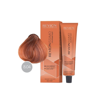 Revlon Revlonissimo Colorsmetique 8.04 - Перманентная краска для волос светлый блонд натурально-медный 60 мл