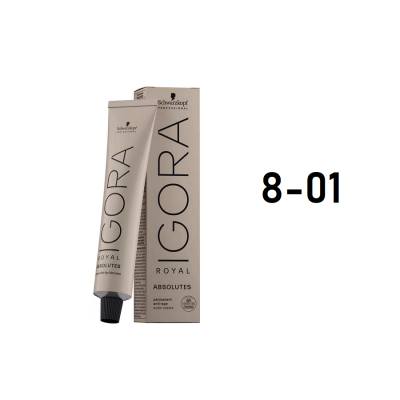 Schwarzkopf Igora Royal 8-01 - Перманентный краситель светлый русый натуральный сандре 60 мл