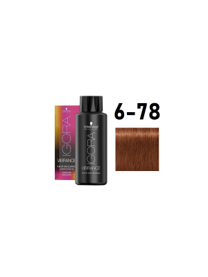 Schwarzkopf Igora Vibrance 6-78 - Краситель тон-в-тон темный русый медно-красный 60 мл
