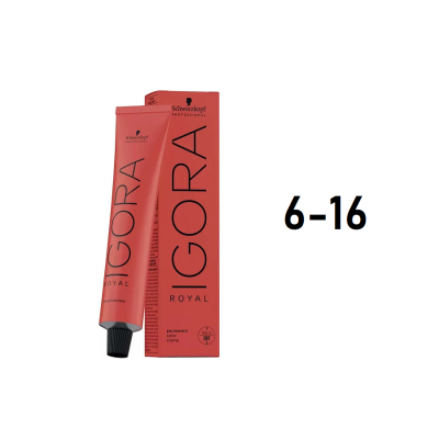 Schwarzkopf Igora Royal 6-16 - Перманентный краситель темный русый сандре шоколадный 60 мл