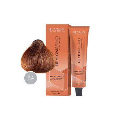 Revlon Revlonissimo Colorsmetique 8.4 - Перманентная краска для волос светлый блонд медный 60 мл