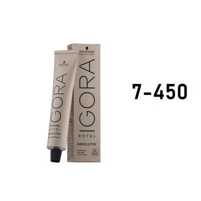 Schwarzkopf Igora Royal 7-450 - Перманентный краситель светлый русый бежевый золотистый 60 мл