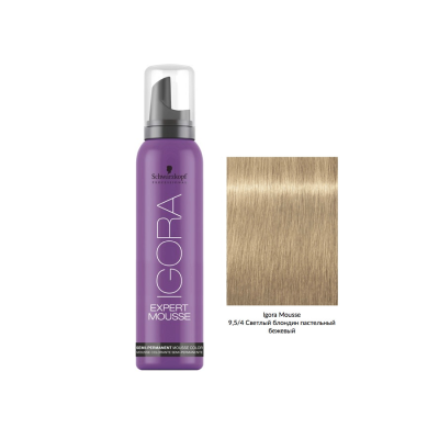 Schwarzkopf Igora Expert Mousse 9,5-4 - Тонирующий мусс светлый блонд пастельно-бежевый 100 мл