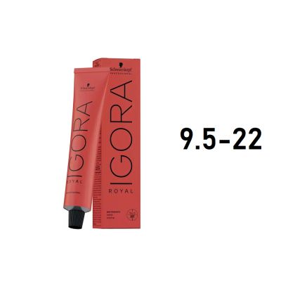 Schwarzkopf Igora Royal 9,5-22 - Перманентный краситель светлый блонд пастельный пепельный экстра 60 мл