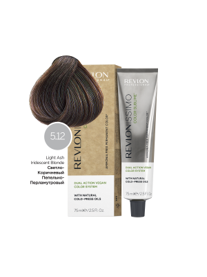 Revlon Revlonissimo Color Sublime 5.12 - Перманентный краситель без аммиака светло-коричневый пепельно-перламутровый 75 мл