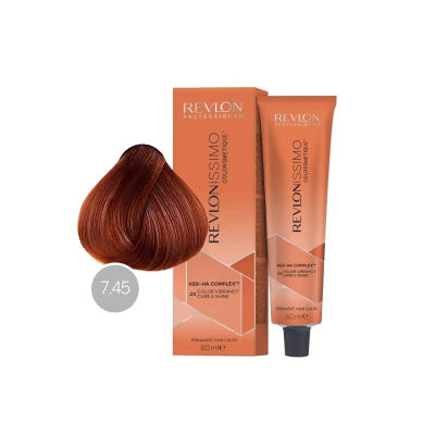 Revlon Revlonissimo Colorsmetique 7.45 - Перманентная краска для волос блонд медно-махагоновый 60 мл