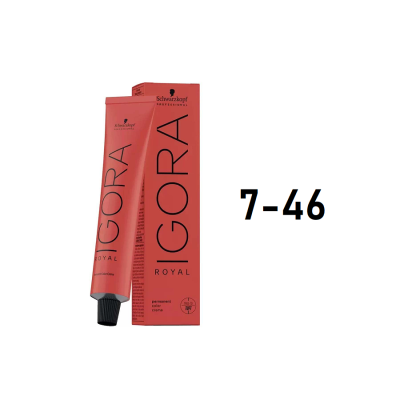 Schwarzkopf Igora Royal 7-46 - Перманентный краситель средний русый бежевый шоколадный 60 мл