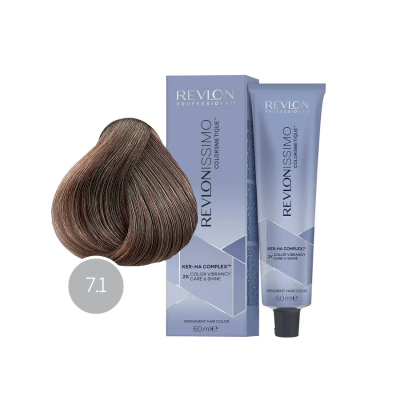 Revlon Revlonissimo Colorsmetique 7.1 - Перманентная краска для волос блонд пепельный 60 мл
