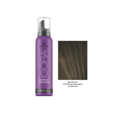 Schwarzkopf Igora Expert Mousse 5-0 - Тонирующий мусс светлый шатен 100 мл