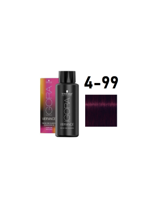 Schwarzkopf Igora Vibrance 4-99 - Краситель тон-в-тон средний коричневый фиолетовый экстра 60 мл