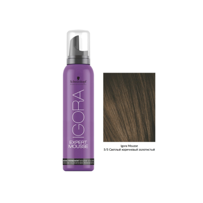 Schwarzkopf Igora Expert Mousse 5-5 - Тонирующий мусс светлый шатен золотистый 100 мл