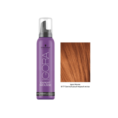 Schwarzkopf Igora Expert Mousse 8-77 - Тонирующий мусс светлый русый медный экстра 100 мл