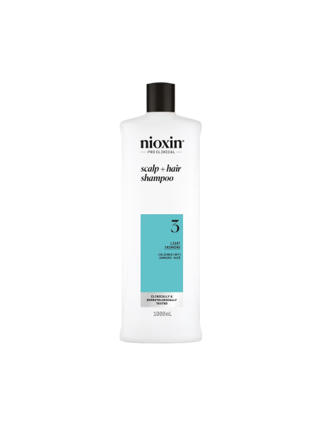 Nioxin System 3 Shampoo - Очищающий шампунь для окрашенных волос с тенденцией к истончению