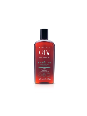 American Crew 3-in-1 Chamomile + Pine - Шампунь, кондиционер и гель для душа с ароматом ромашки и сосны