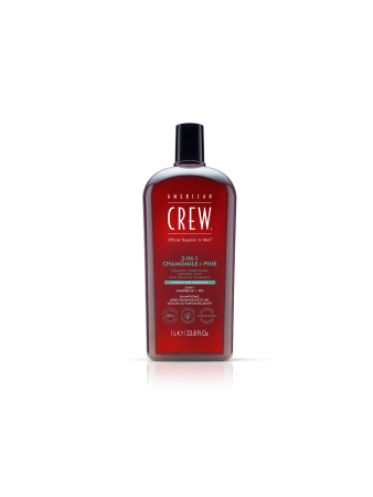 American Crew 3-in-1 Chamomile + Pine - Шампунь, кондиционер и гель для душа с ароматом ромашки и сосны