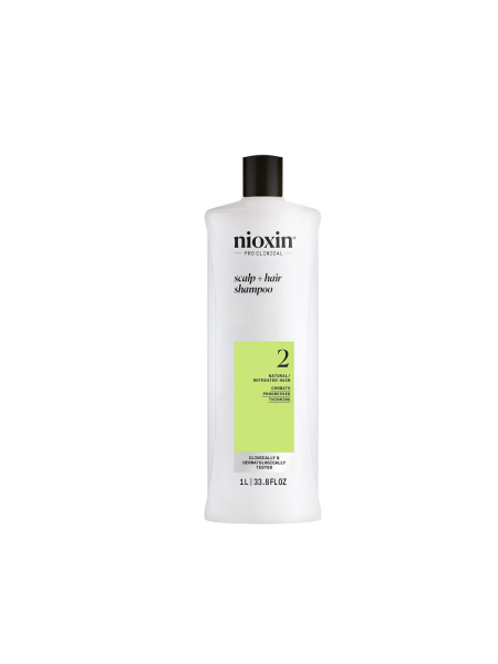 Nioxin System 2 Shampoo - Очищающий шампунь для натуральных истонченных волос