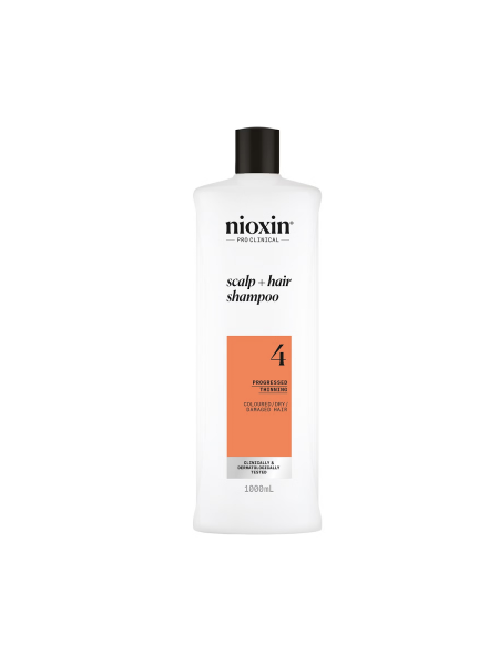 Nioxin System 4 Shampoo - Очищающий шампунь для окрашенных истонченных волос