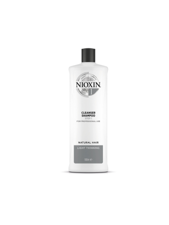 Nioxin System 1 Shampoo - Очищающий шампунь для натуральных волос с тенденцией к истончению 1000 мл